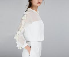 Max Mara Bridal - Tuta in envers satin e georgette