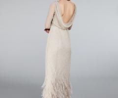 Max Mara Bridal - Abito in tulle, paillettes e piume