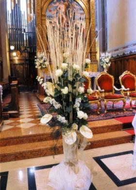 Addobbi floreali di anthurium per la cerimonia di matrimonio