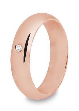 Fede classica in oro rosa con diamante