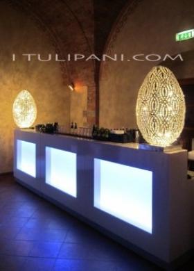 Allestimento bancone bar e luci per evento