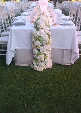 Allestimento di un matrimonio all'aperto