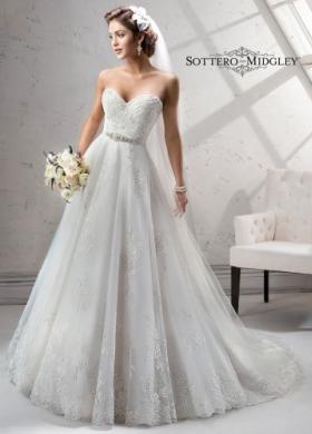 Abito da sposa con scollo a cuore e cinta - Mod Norren Sottero & Midgley