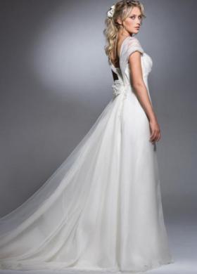 Vestito per la sposa con chiusura a fiocco sul retro