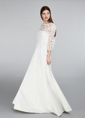 Max Mara Bridal - Abito in radzmir con top in tulle ricamato