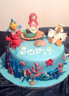 Torta per il compleanno tema Sirenetta