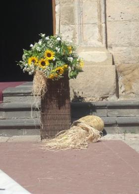 Decorazione con girasoli per il matrimonio