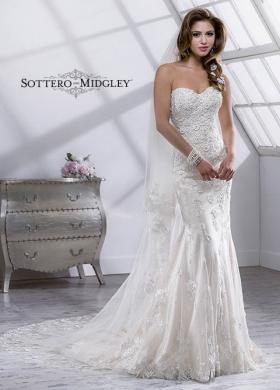 Abito da sposa con ricami floreali e velo - Mod. Paula Sottero & Midgley