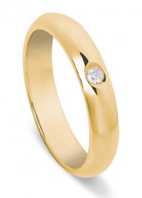 Fede classica in oro giallo con diamante