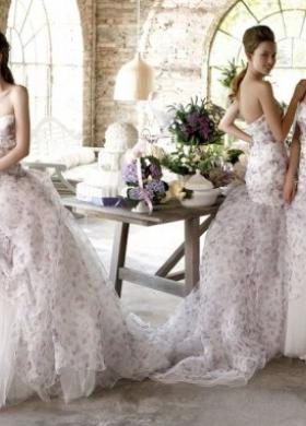 Abito da sposa fantasia floreal e drappeggio sulla gonna - Collezione Atmosfere Provenzali