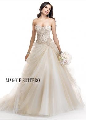 Abito da sposa con corpetto ricamato e gonna liscia - Mod. Rosabel Maggie Sottero