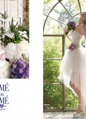 Abito da sposa con rosa sulla vita e gonna in tulle - Collezione Atmosfere Provenzali