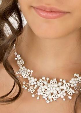 Collana Sposa con Swarovski e Perle