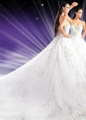 Abito da sposa con appllicazione di strass