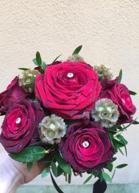 black and red bouquet