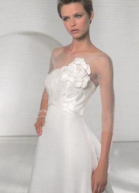 Vestito da sposa con motivo floreale in tessuto - Valentini Spose