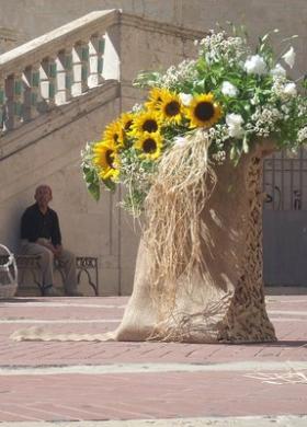 Allestimento con girasoli per il matrimonio