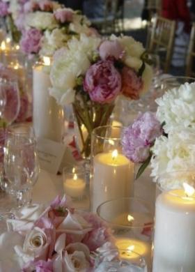 Fiori e candele per il matrimonio