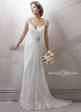 Abito da sposa con scollo incrociato e dettagli gioiello - Mod. Rosemary Sottero & Midgley