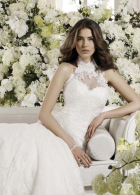 Abito da sposa con colo alto in pizzo - Linea Nicole