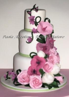 Torta nuziale con rose - Torte d'autore Roma