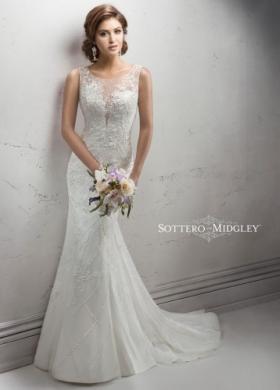 Abito da sposa con tessuto trasparente sullo scollo - Mod. Shanene Sottero & Midgley