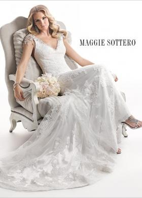 Abito da sposa con spalline cadenti gioiello - Mod. Cynthia Maggie Sottero