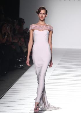 Jamal Taslaq couture - Scivolato con ricamo