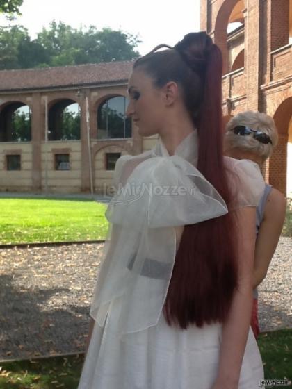 Acconciatura sposa con capelli lunghi