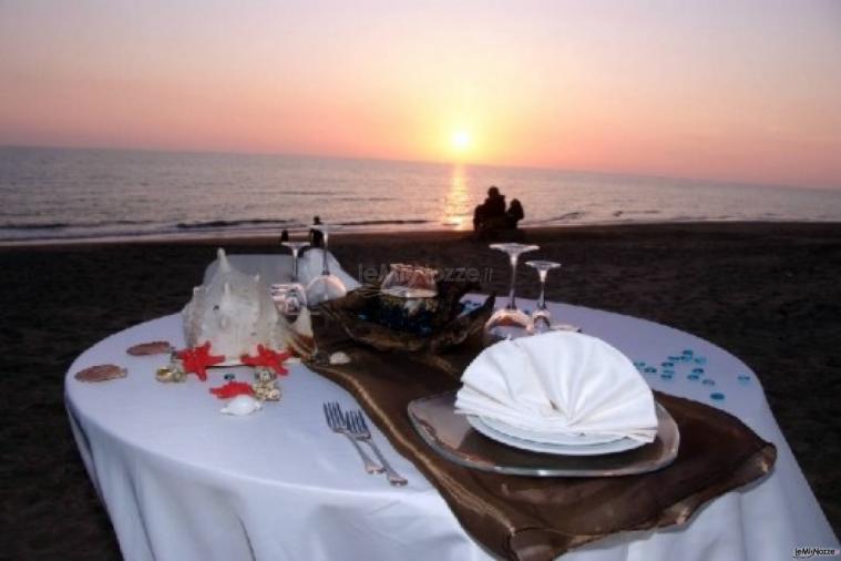 Mise en place in spiaggia