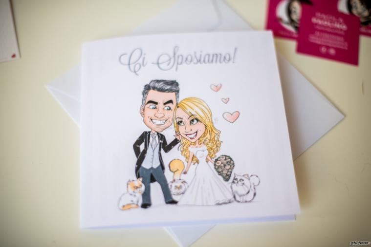 Caricatura per partecipazione di matrimonio