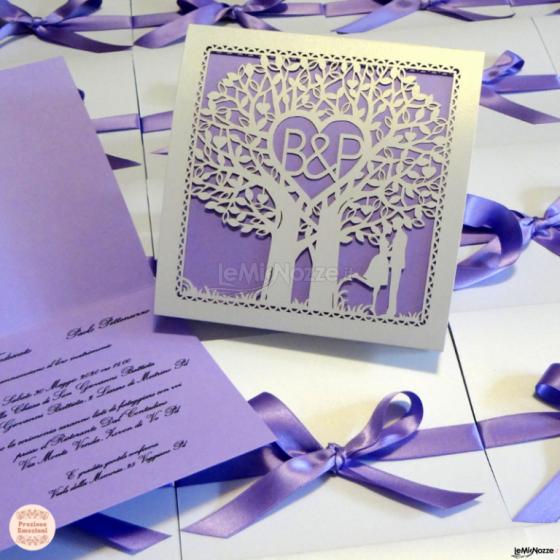 Partecipazione laser cut gli innamorati - Preziose Emozioni