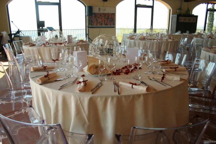 Mise en place per ricevimento di matrimonio