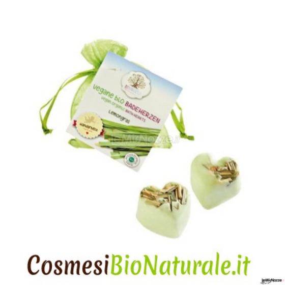 Cosmesibionaturale - Cuori da bagno bio con organza