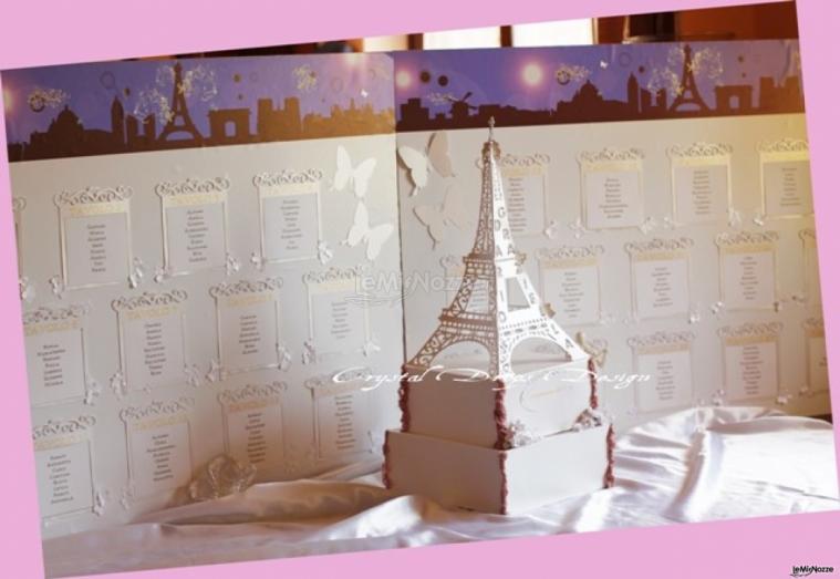 Tableau con centro tableau tema Parigi - Crystal Drops Design