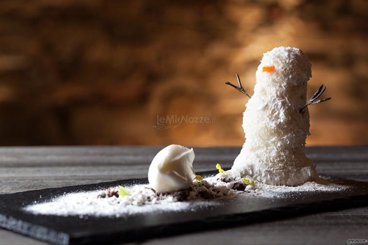 Piatto pupazzo di neve- Ristorante lo Scudiero