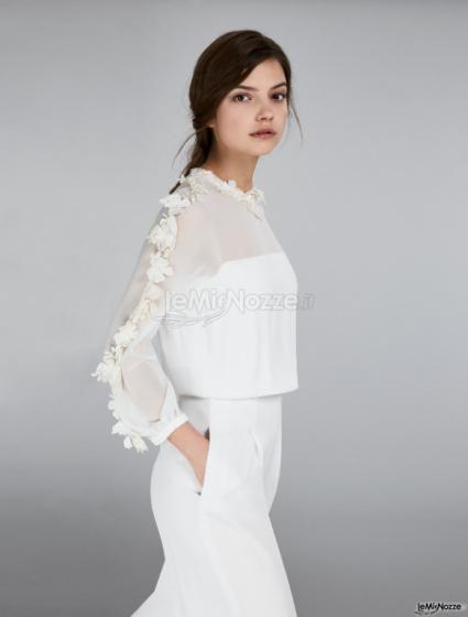 Max Mara Bridal - Tuta in envers satin e georgette