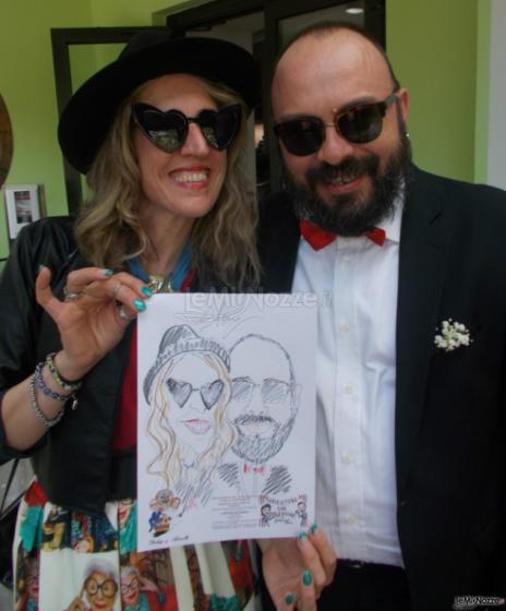 Caricatura ospiti matrimonio Benevento