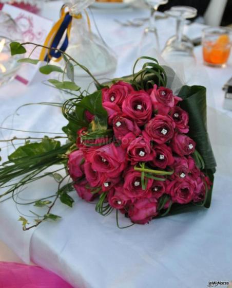 Bouquet rose fucsia con diamantini