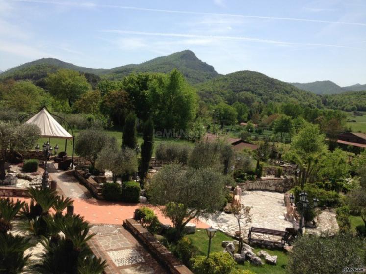 Vista panoramica della villa per matrimonio