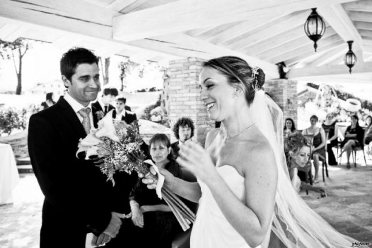 Foto della sposa con il bouquet