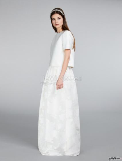 Max Mara Bridal - Top in duchesse con gonna jacquard