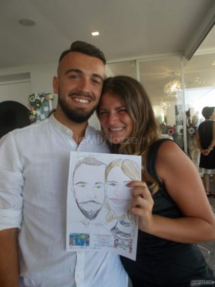 Caricatura ospiti matrimonio Salerno