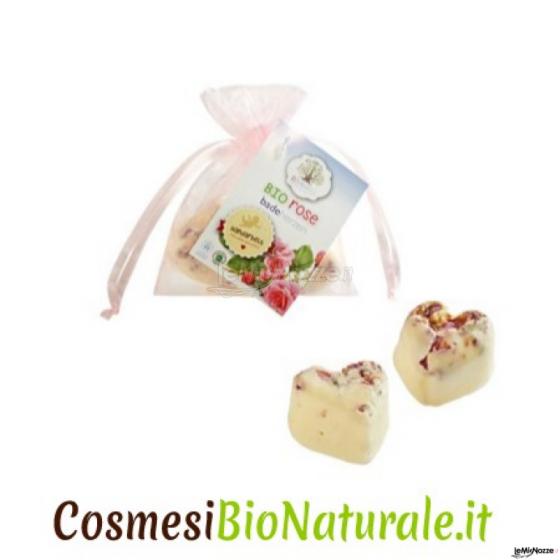 Cosmesibionaturale - Cuori da bagno bio con organza