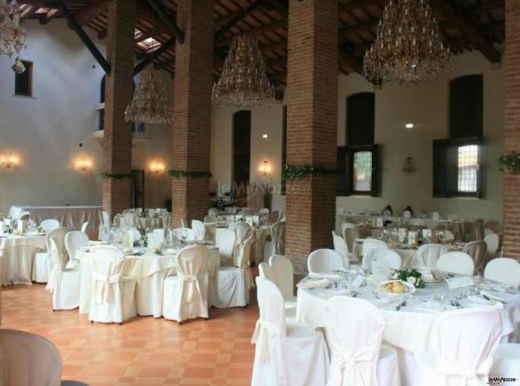 Interno della barchessa per il matrimonio