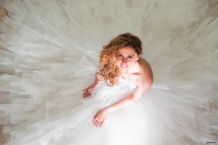 Foto della sposa durante il servizio fotografico di matrimonio