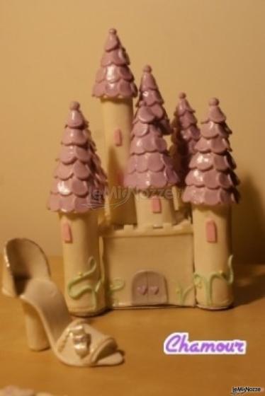 Cake topper a forma di castello e scarpetta