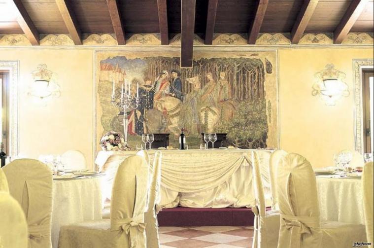 Affresco nella sala interna del ristorante per matrimoni