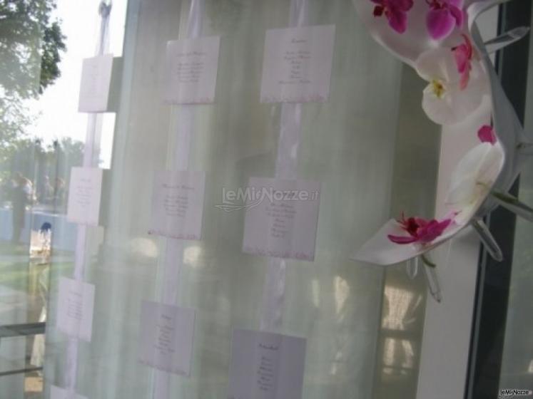 Tableau con orchidee per il matrimonio