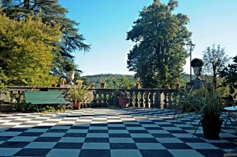 Terrazzo del castello per il ricevimento del matrimonio